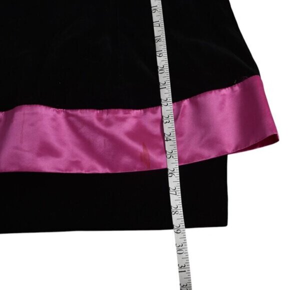 Vintage Y2K Liliane H Paris Velvet Dress Pink Satin Bow Strapless Size 8 - Picture 9 of 11